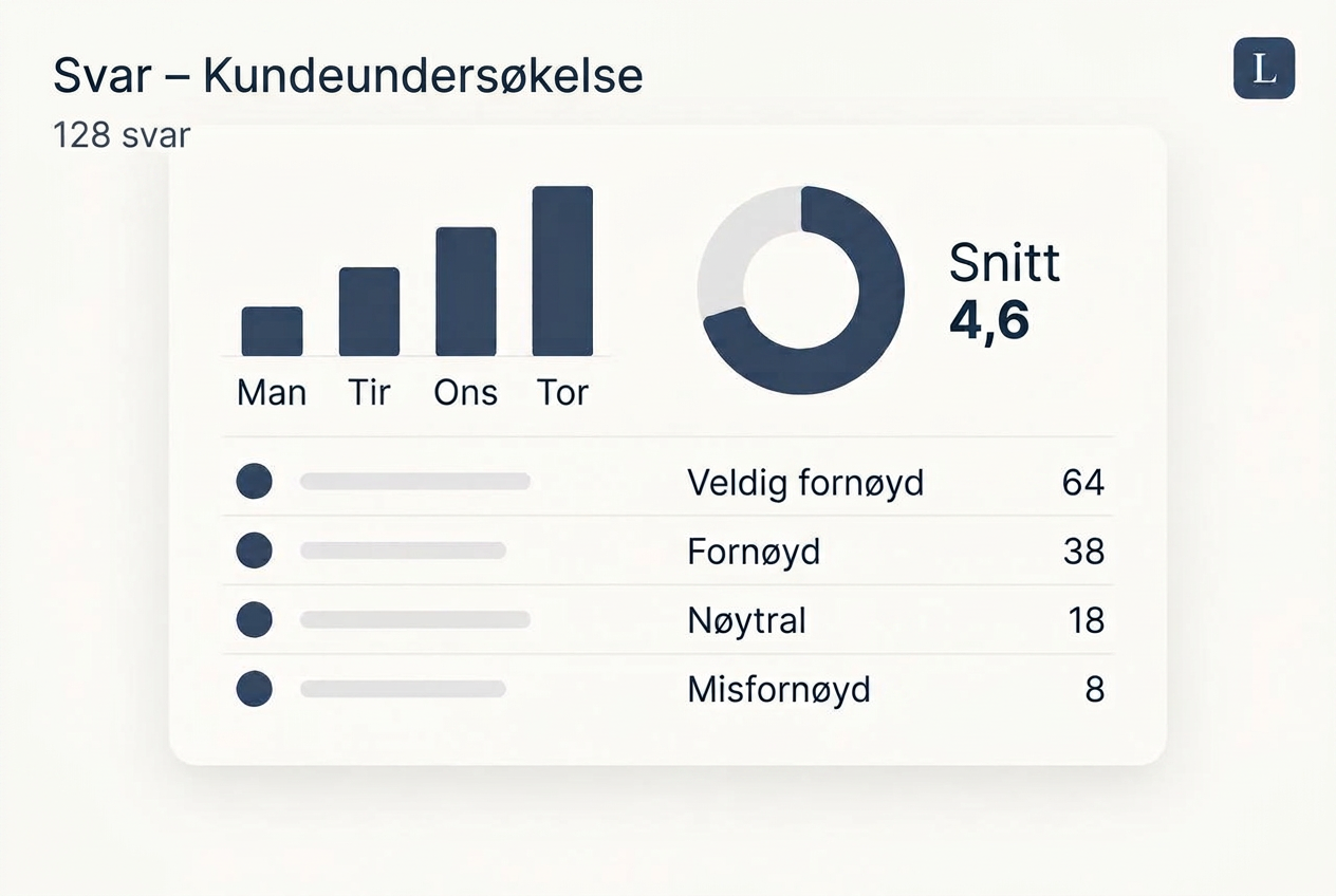 Oversikt over svarene med grafer